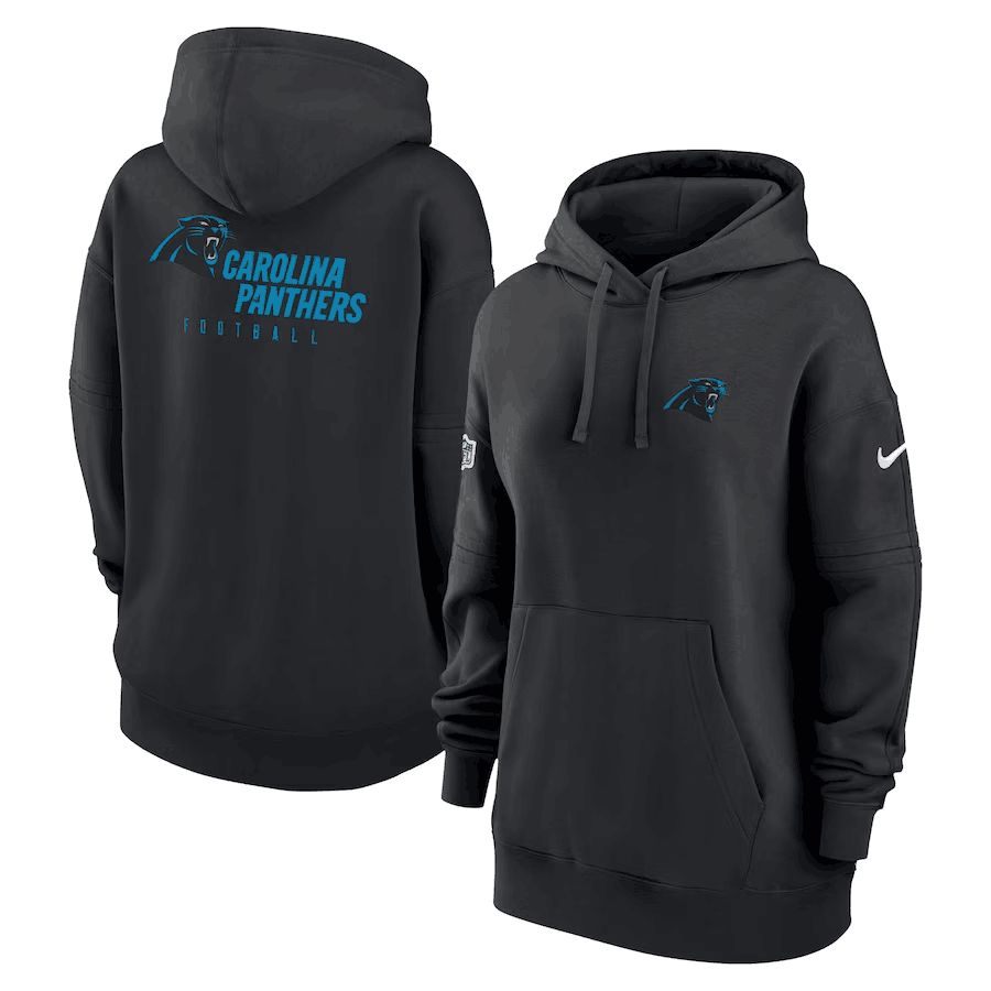 Women 2023 NFL Carolina Panthers black Sweatshirt style 1->carolina panthers->NFL Jersey